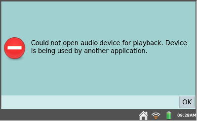 the device is being used by another application